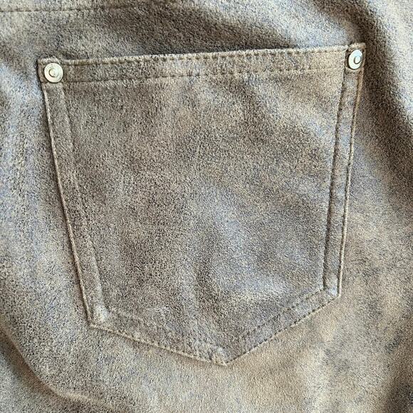 Chico’s Brown Vegan Sueded Leather Look Pants Size 00 (Size 2)  New Without Tags - Picture 9 of 13